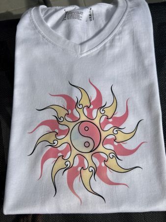 T`Shirt SONNE,YingYang, Coloreffekt, Gr. S-M (Unisex)